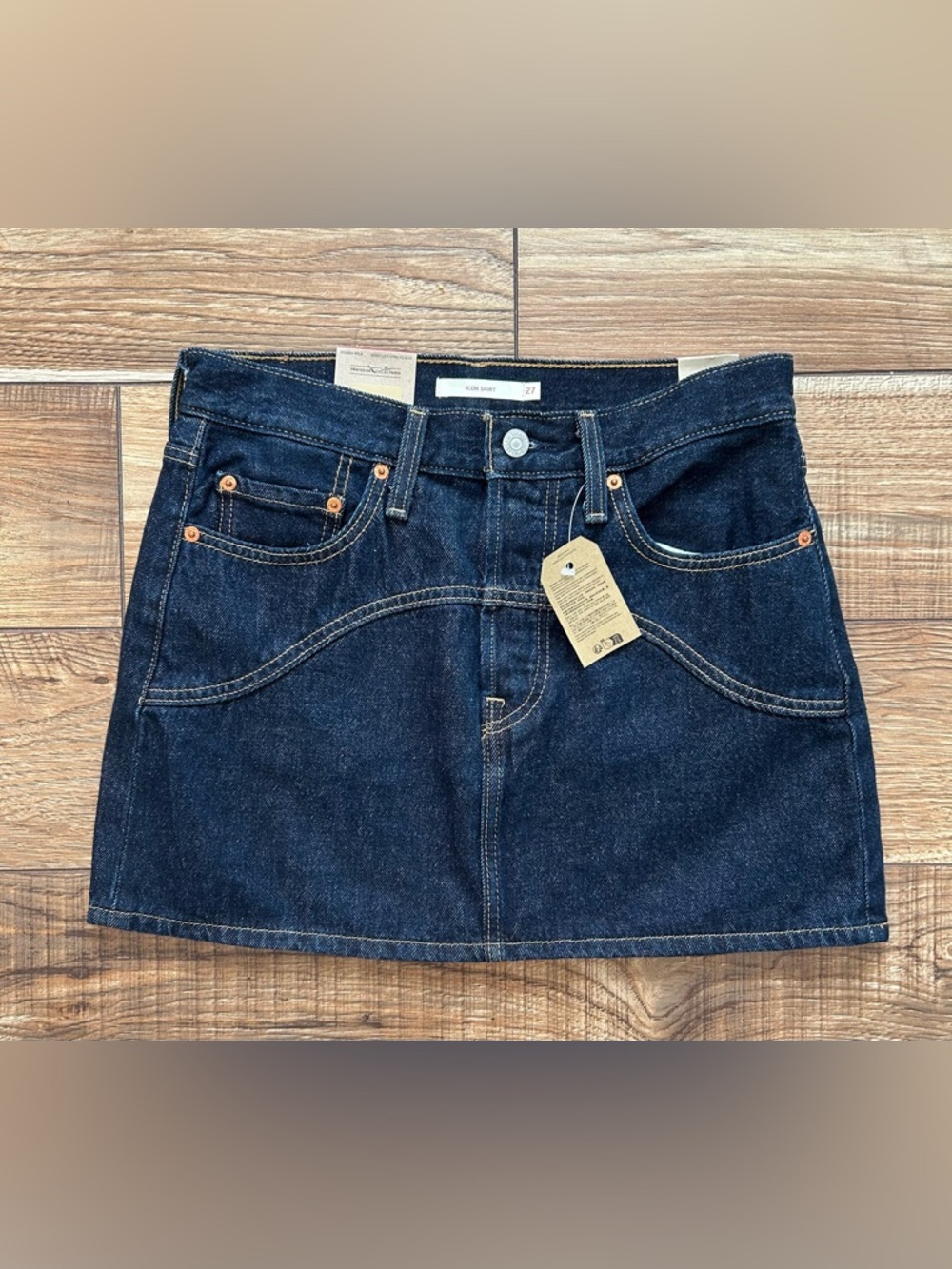 Levi Icon Mini Denim Jean Skirt Size 27 New With Tags